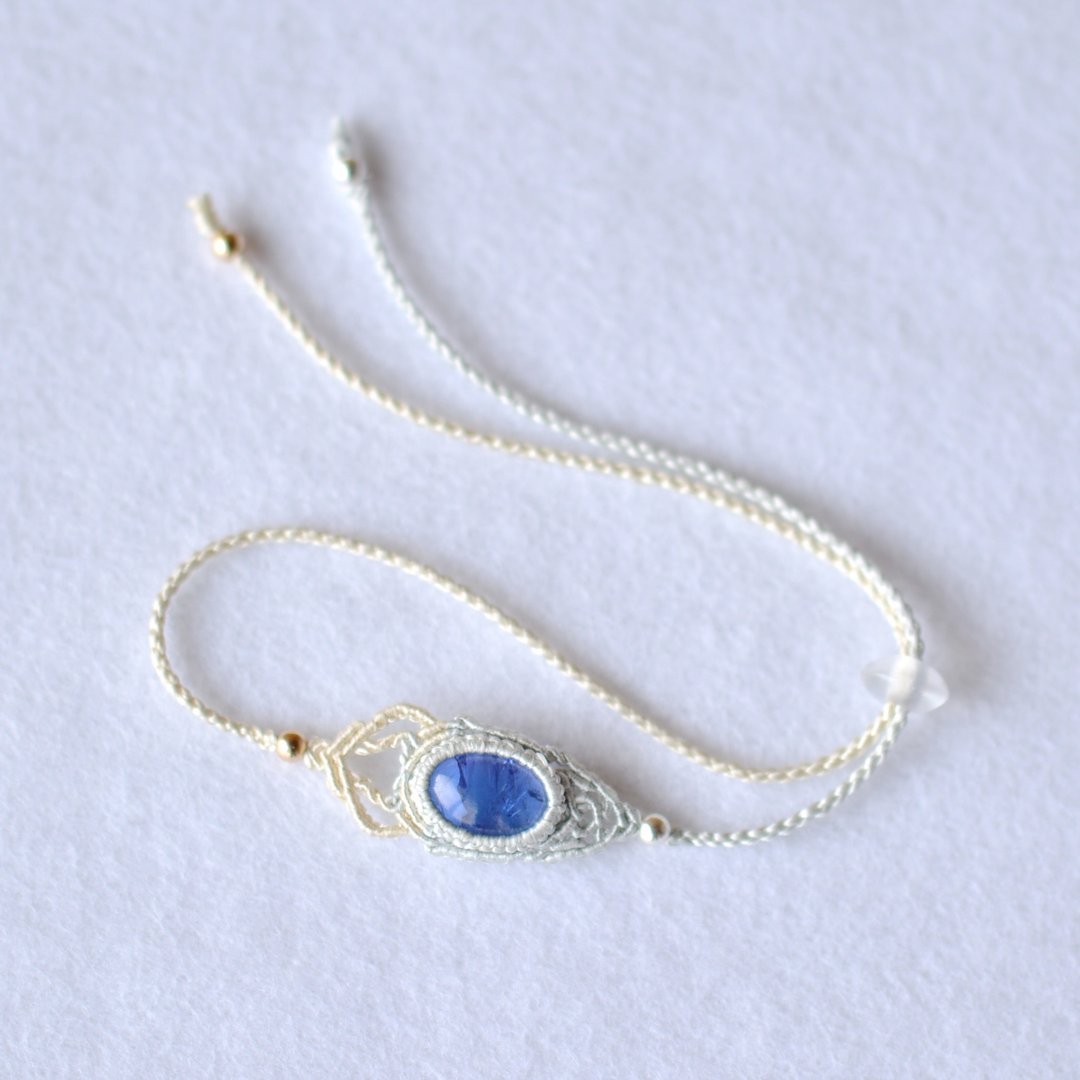 Tanzanite/Silk Bracelet - 手链/手环 - 宝石 蓝色