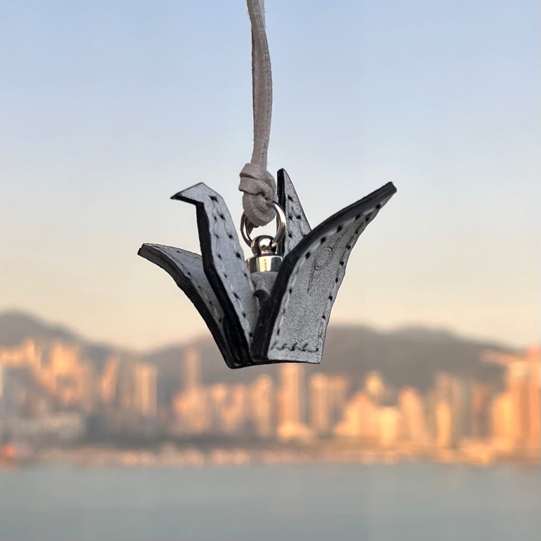 【幸运皮鹤项链/车头挂件】黑色 - 吊饰 - 真皮 黑色