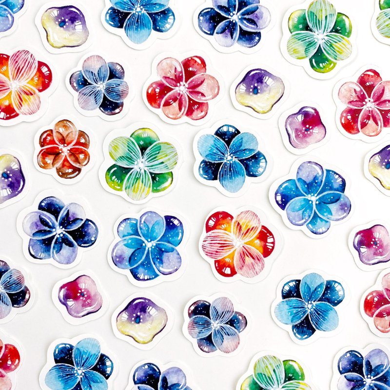 水润花朵随机贴纸 - 贴纸 - 纸 多色