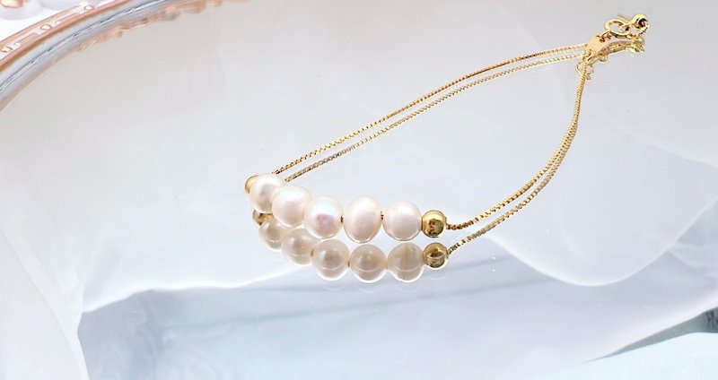 | 天然淡水珍珠 | 蛇骨之恋 纯银镀金 超细致可调式手链项链 礼盒 - 手链/手环 - 其他材质 多色