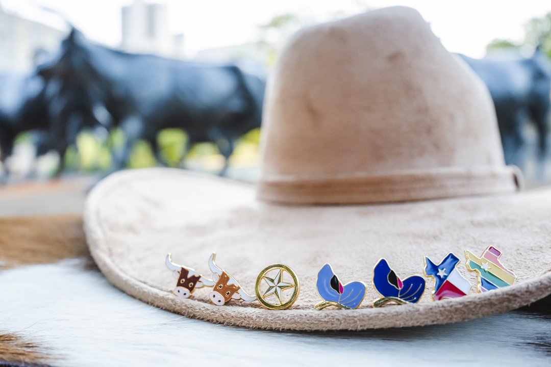美国德州耳环 长角牛 彩虹旗 蓝帽花 孤星旗 夹式耳环 Texas - 耳环/耳夹 - 珐琅 多色