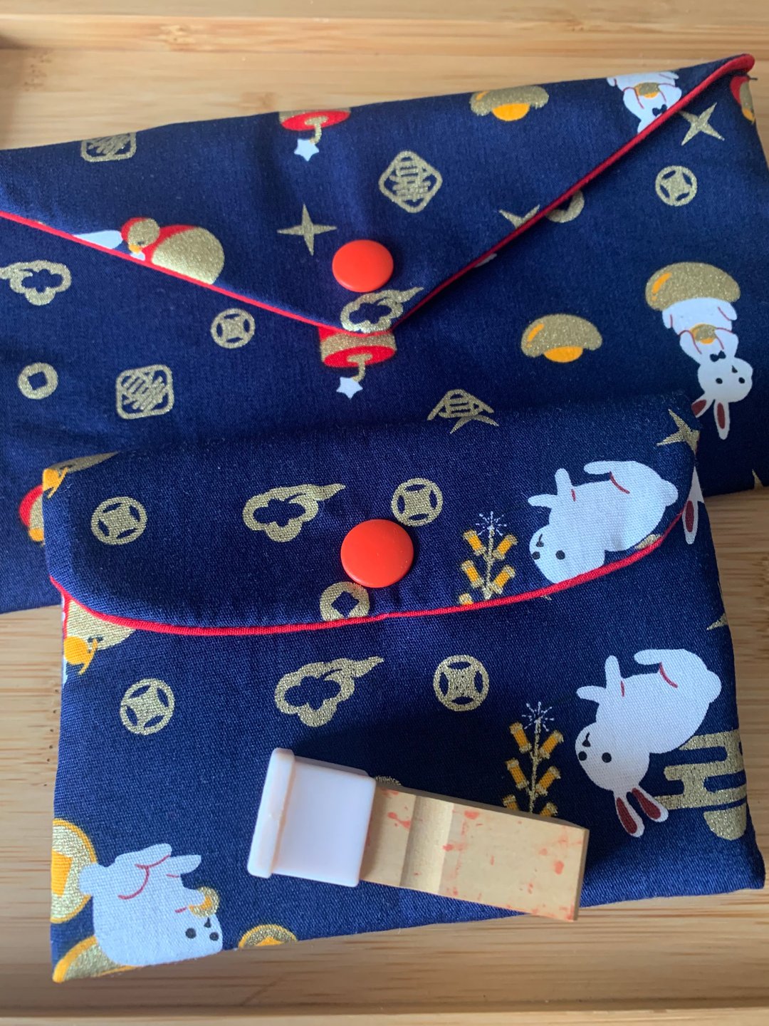 兔年行大运文青风红包袋及开运印章加厚袋特惠组-吸睛蓝 礼物 加 - 皮夹/钱包 - 棉 蓝色