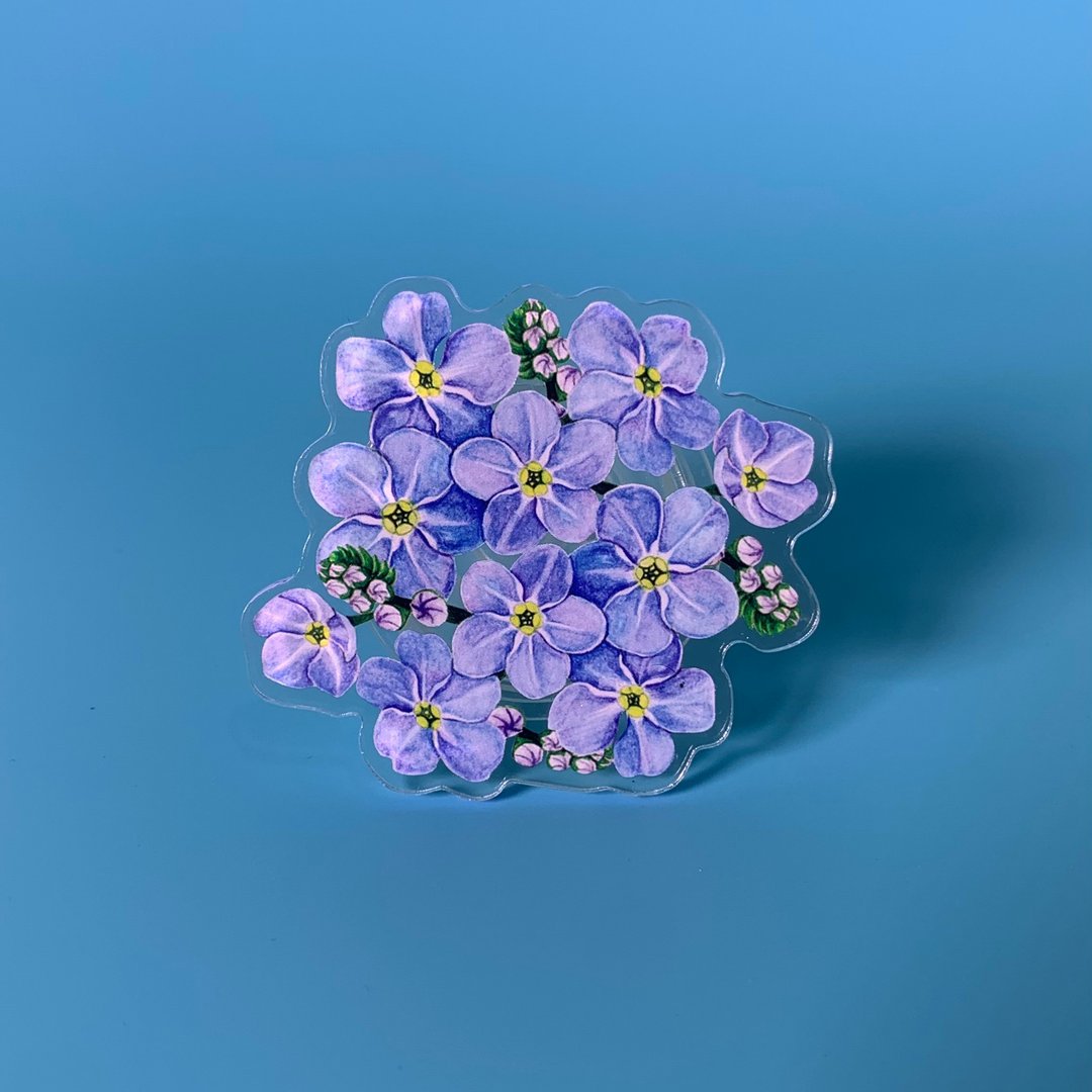 flower griptok / phonegrip / popsockets - Forget me not - 手机配件 - 塑料 蓝色