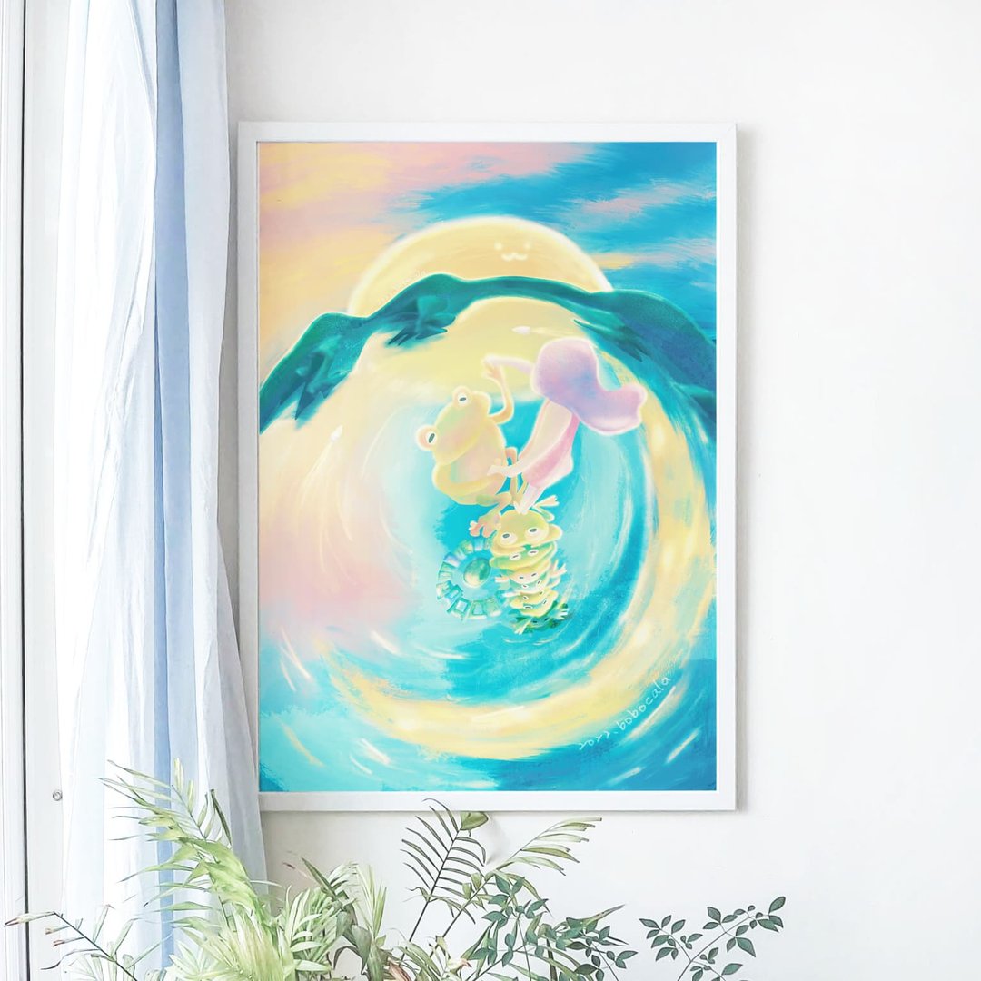 台湾风景/大幅收藏画/ 日月潭之舞 Let us Dance - 海报/装饰画/版画 - 纸 蓝色