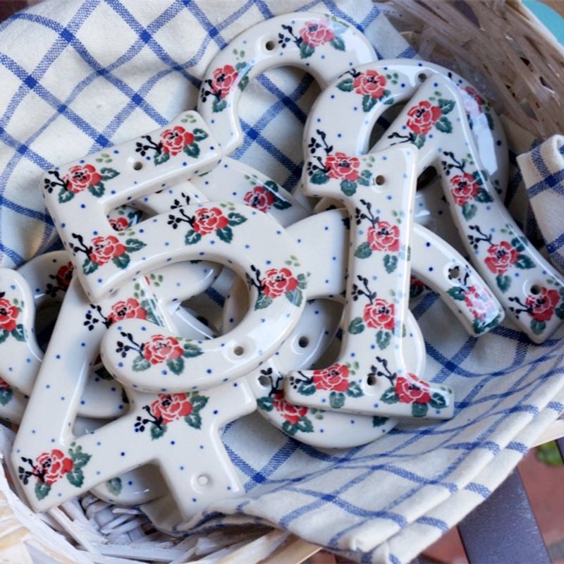 波兰手工绘画门牌号码(小玫瑰花) - 摆饰 - 瓷 