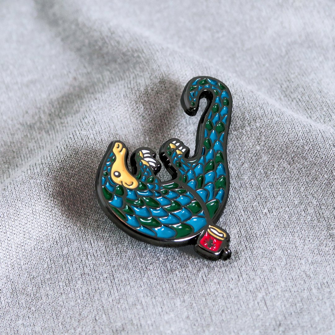 Highball Pangolin 珐琅别针 – 攀岩者抱石者礼物 – 攀岩针 – 등반 クライミング - 徽章/别针 - 其他金属 多色