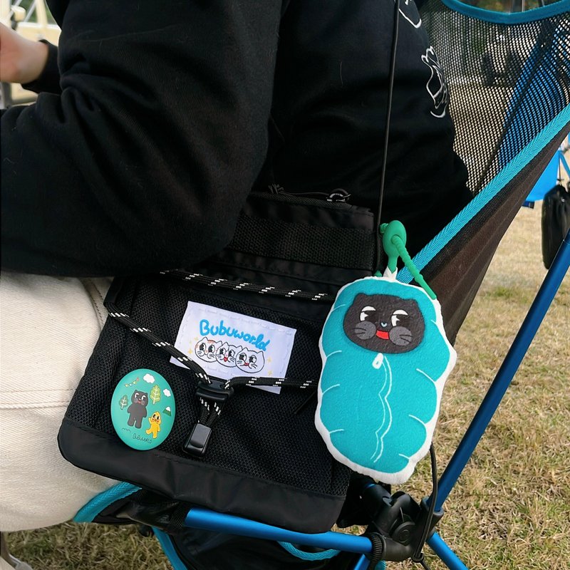 露营睡袋猫咪公仔匙扣 娃娃吊饰 玩偶吊饰 - 玩偶/公仔 - 棉．麻 