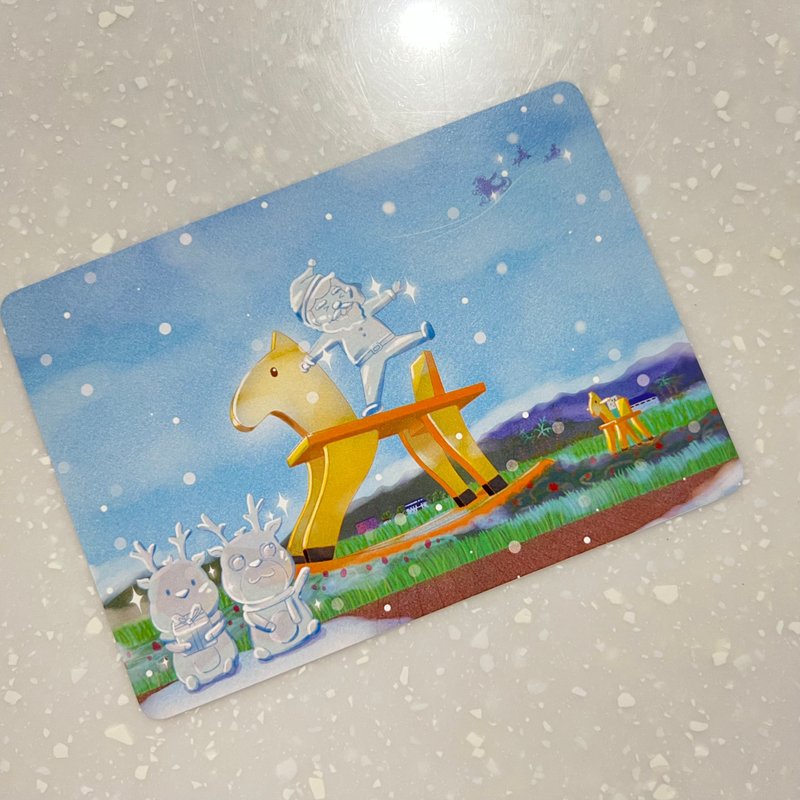 插画明信片-圣诞老人游台湾系列/宜兰木马城 - 卡片/明信片 - 纸 