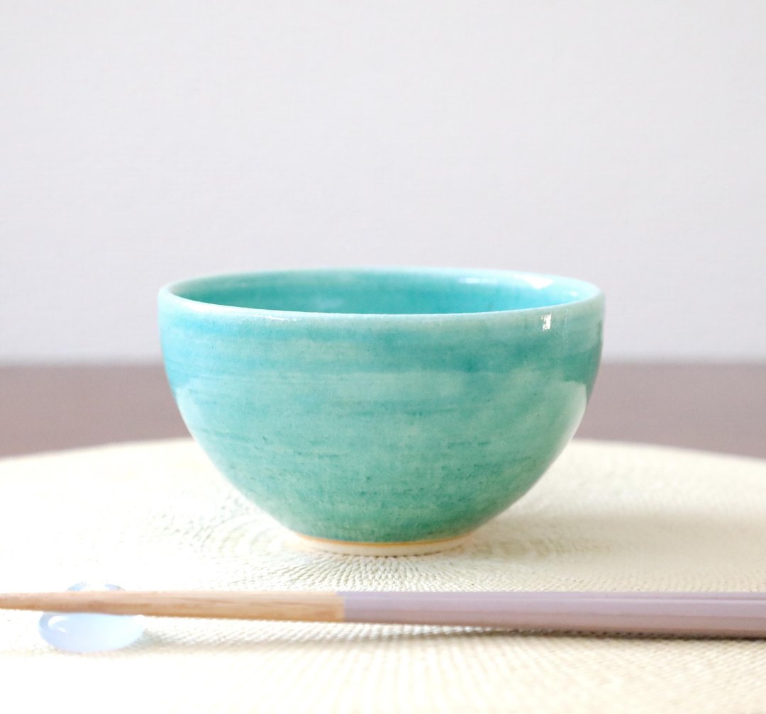 土耳其蓝釉饭碗 4 - 碗 - 陶 蓝色