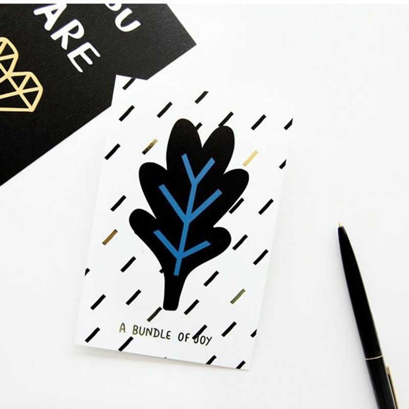 GMZ-顽皮鬼闪亮亮明信片-小树苗(leaf),GMZ02513 - 卡片/明信片 - 纸 黑色