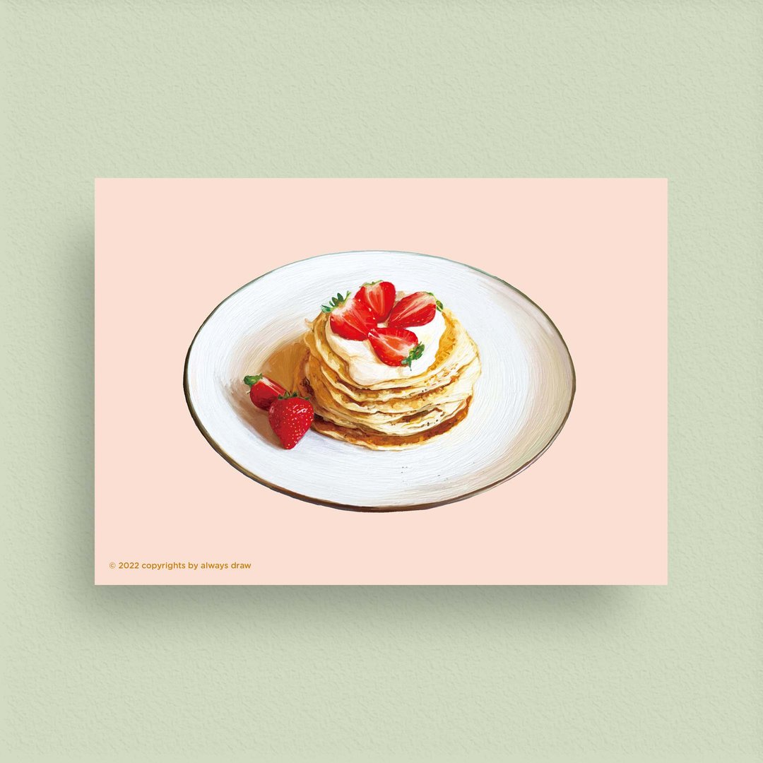 松饼明信片G - always eat 总绘吃系列 - 卡片/明信片 - 纸 粉红色