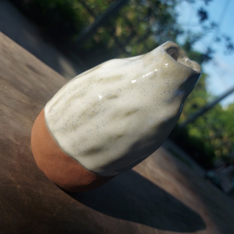 小陶瓶 花器 红土白釉 - 花瓶/陶器 - 陶 白色