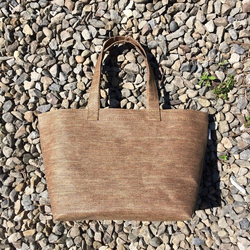 纸编咖啡托特袋 - 手提包/手提袋 - 纸 咖啡色