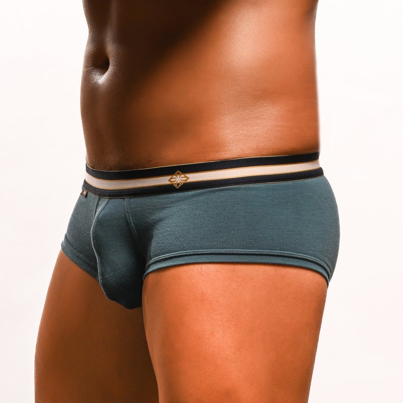 光芒款 中低腰四角裤 - 爱琴海蓝 - 男士内衣裤 - 棉．麻 蓝色