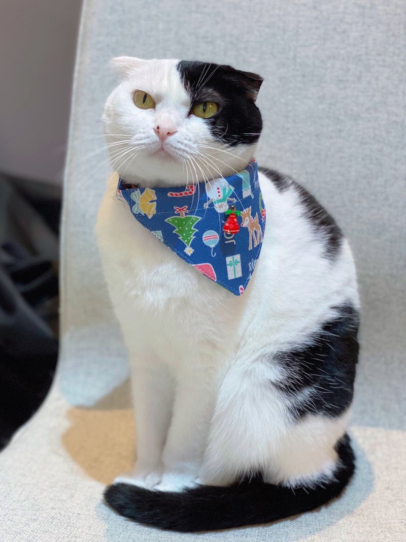 猫咪圣诞三角巾 猫狗项圈 - 衣/帽 - 棉 多色