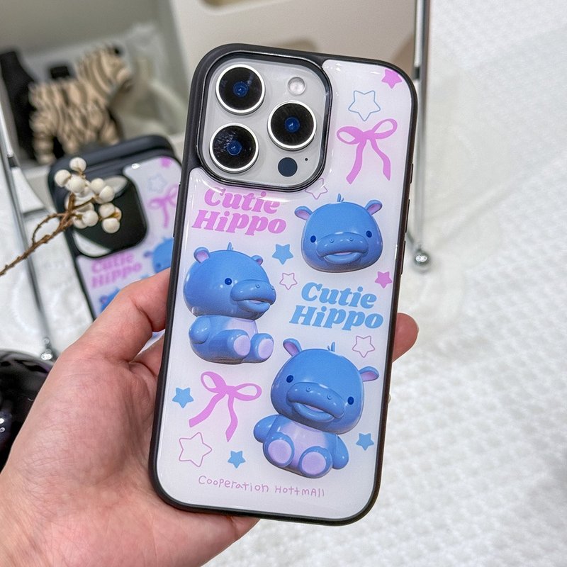 iPhone 可爱河马 环氧树脂保险杆手机壳 手机 - 手机壳/手机套 - 压克力 白色
