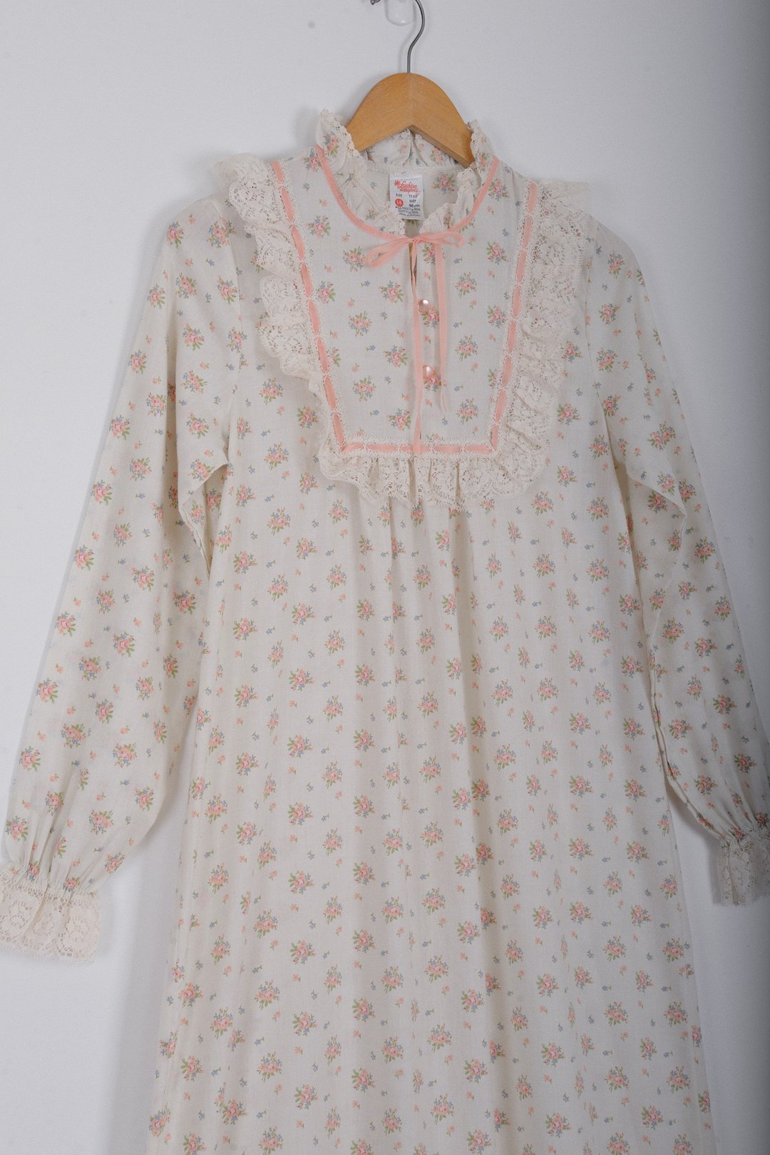 餐盘四方型花边领 碎花柄棉布裙 - 洋装/连衣裙 - 棉 
