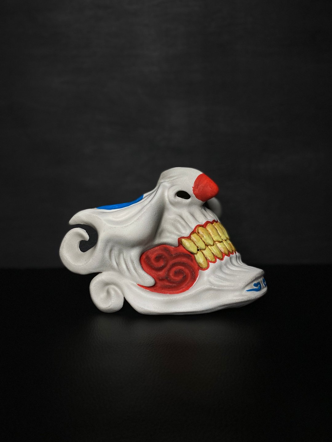 手工做的武士面具 - 其他 - 树脂 白色