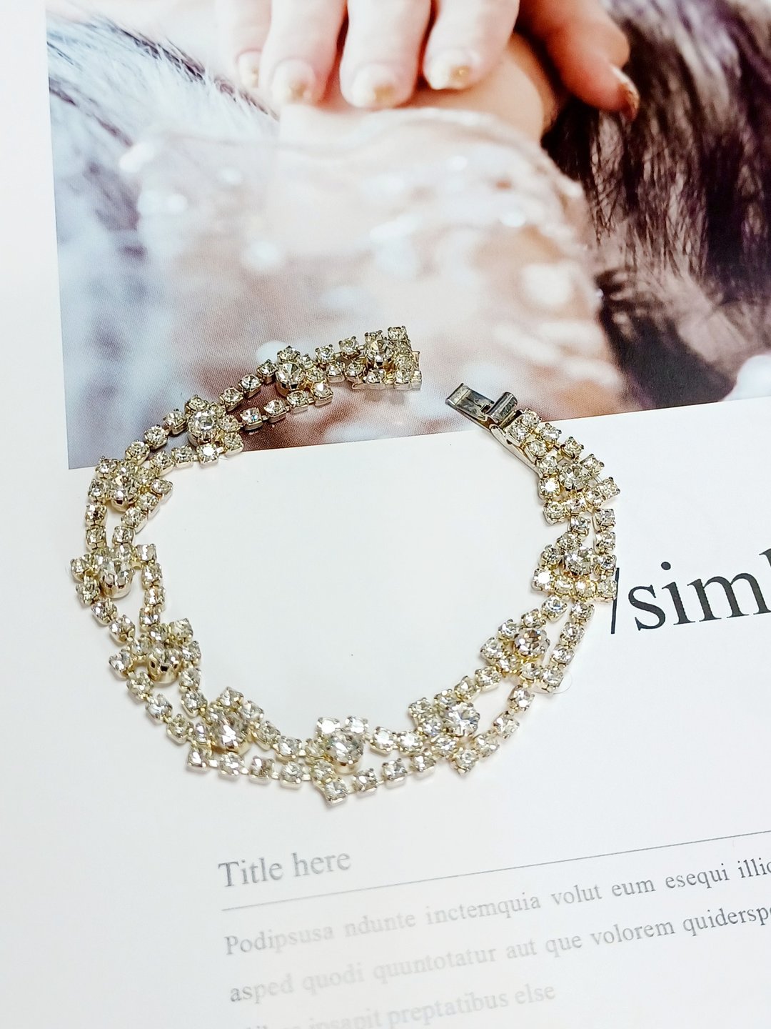 vintage jewelry  Vanna White Collection 水钻手链 - 手链/手环 - 其他金属 