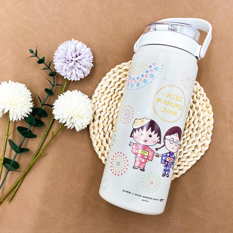 【Pinkoi x 樱桃小丸子】手提大容量保温壶 1200ml - 保温瓶/保温杯 - 其他金属 