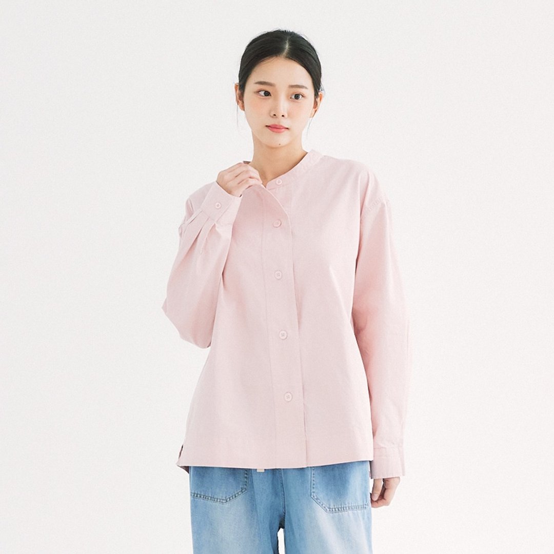 【Simply Yours】简约棉质宽松上衣 粉F - 女装衬衫 - 棉 粉红色