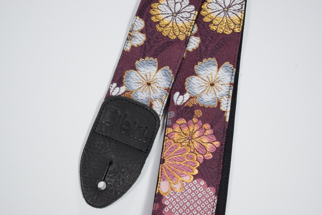 日本帆布吉他背带 菊花樱花鹿子纹 - 其他 - 棉 黑色