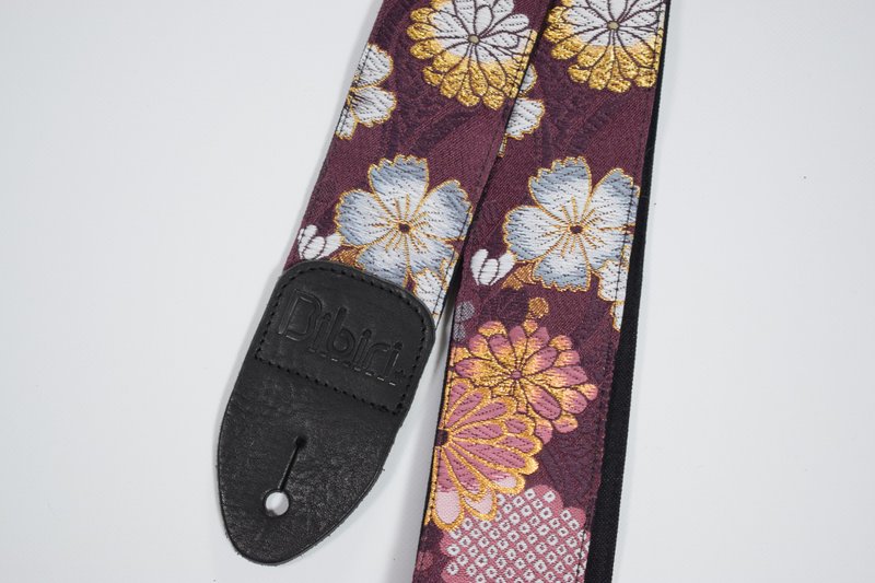 日本帆布吉他背带 菊花樱花鹿子纹 - 其他 - 棉 黑色
