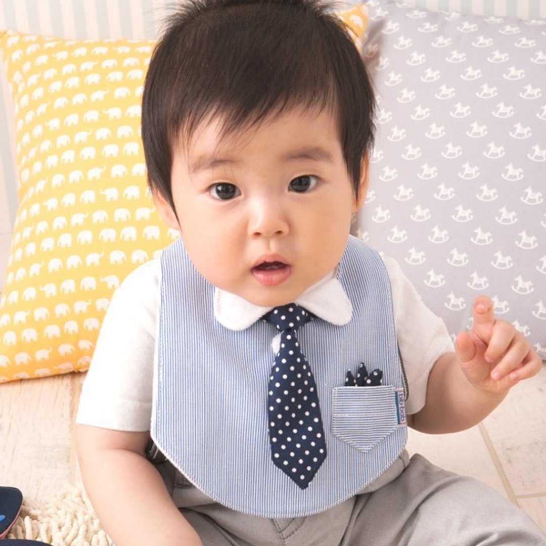 bib-bab baby bib formal type - 围嘴/口水巾 - 棉 蓝色