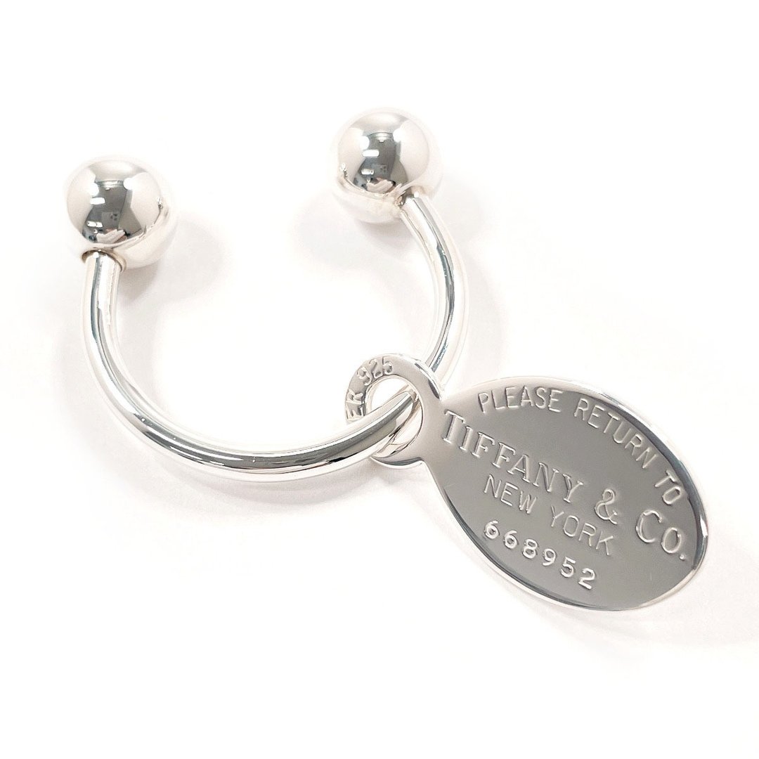 【日本直送 二手美品】蒂芙尼 TIFFANY&Co. 椭圆标签 螺丝球钥匙圈 Return to Tiffany 钥匙圈 - 钥匙链/钥匙包 - 纯银 银色