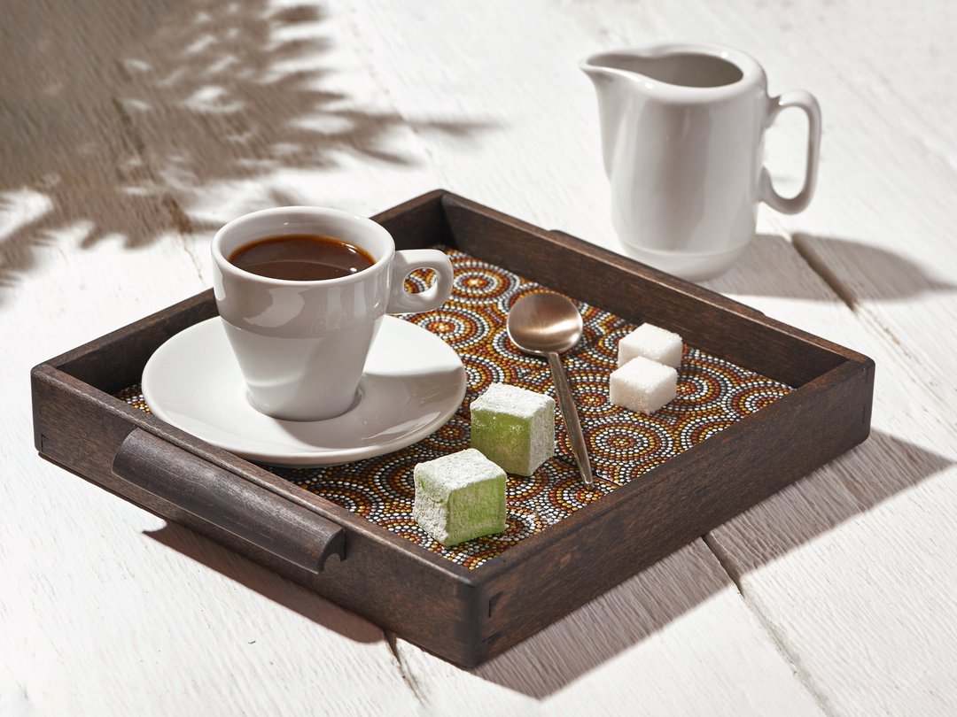 Wood coffee tray - 盘子/餐盘/盘架 - 木头 咖啡色