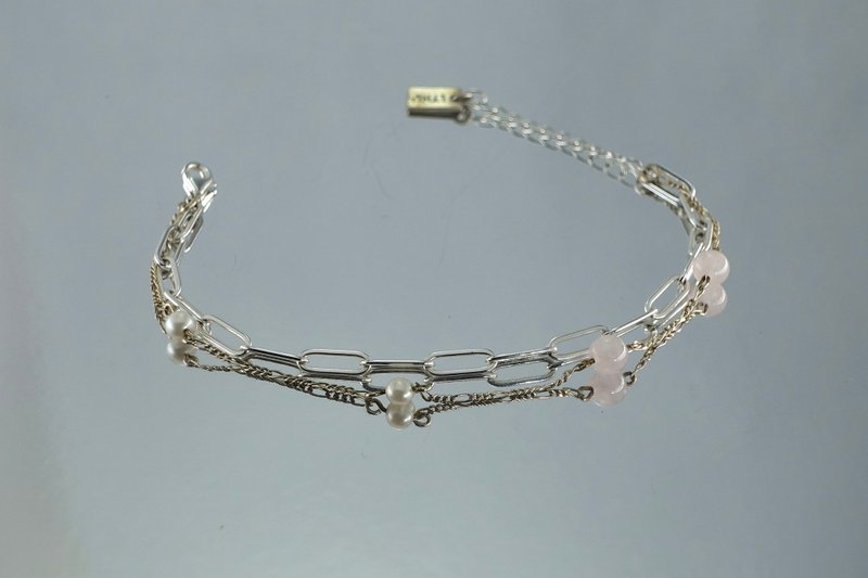 【先询问时段】台南/五行配色串珠-天际线纯银手链/心灵疗愈.礼物 - 金工/饰品 - 纯银 