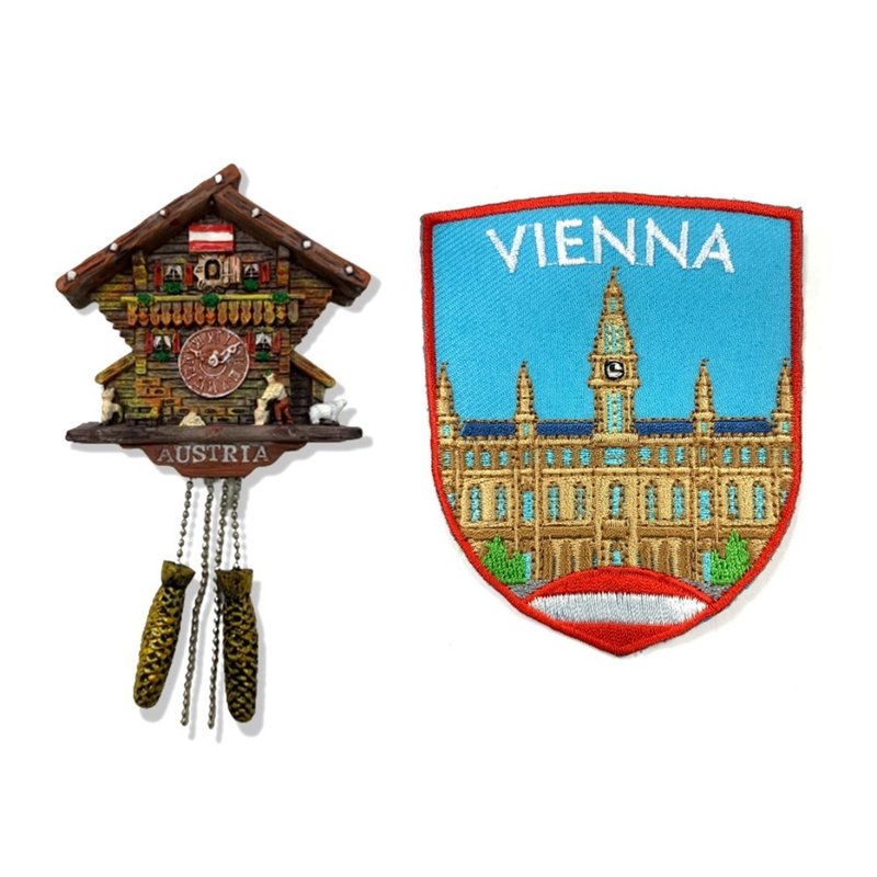 奥地利木屋咕咕钟冰箱贴+奥地利 维也纳外套刺绣【2件组】 造型 - 冰箱贴/磁贴 - 橡胶 多色