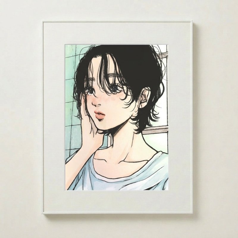 艺术 日本艺术 女性插画 女性绘画 版画 室内绘画 人物绘画 海报 - 海报/装饰画/版画 - 纸 白色