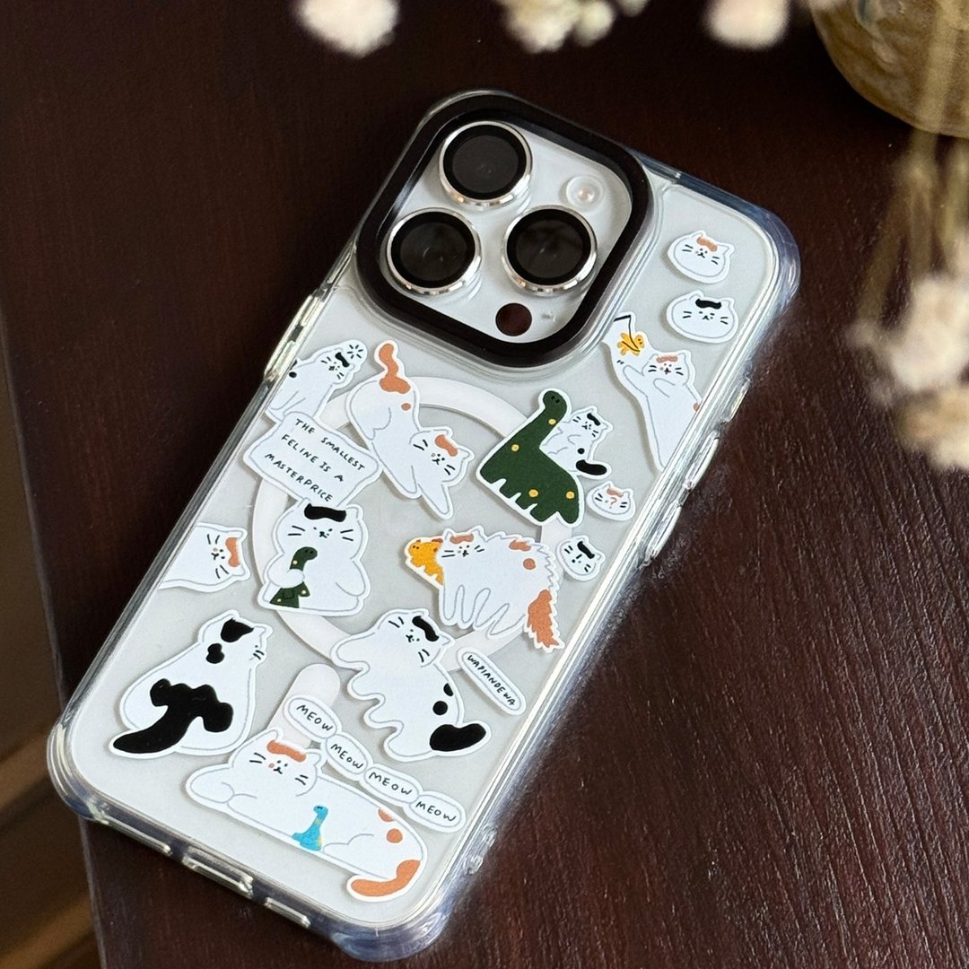 插画风猫猫 MagSafe iphone 手机壳 - 手机壳/手机套 - 塑料 多色