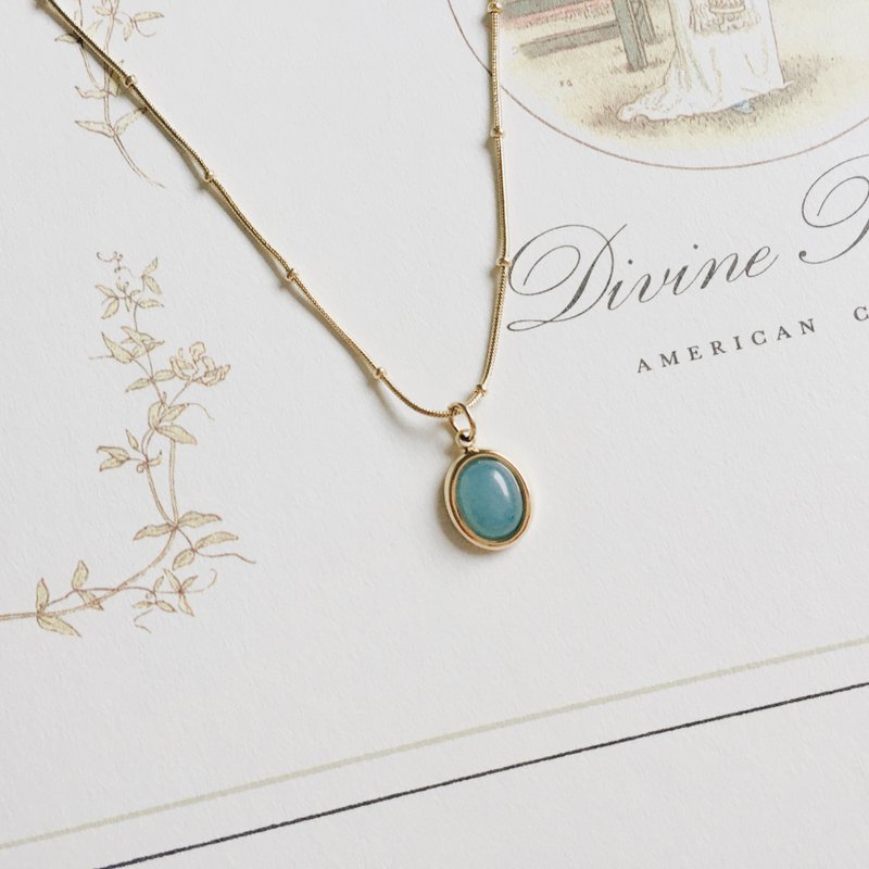 Enko | 踏上南方列车 海蓝宝 幸福宝石稳定爱情 14K包金项链 - 项链 - 半宝石 蓝色