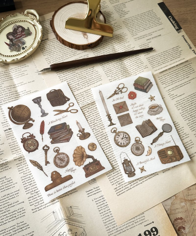 复古物件 转印贴纸 - 贴纸 - 其他材质 