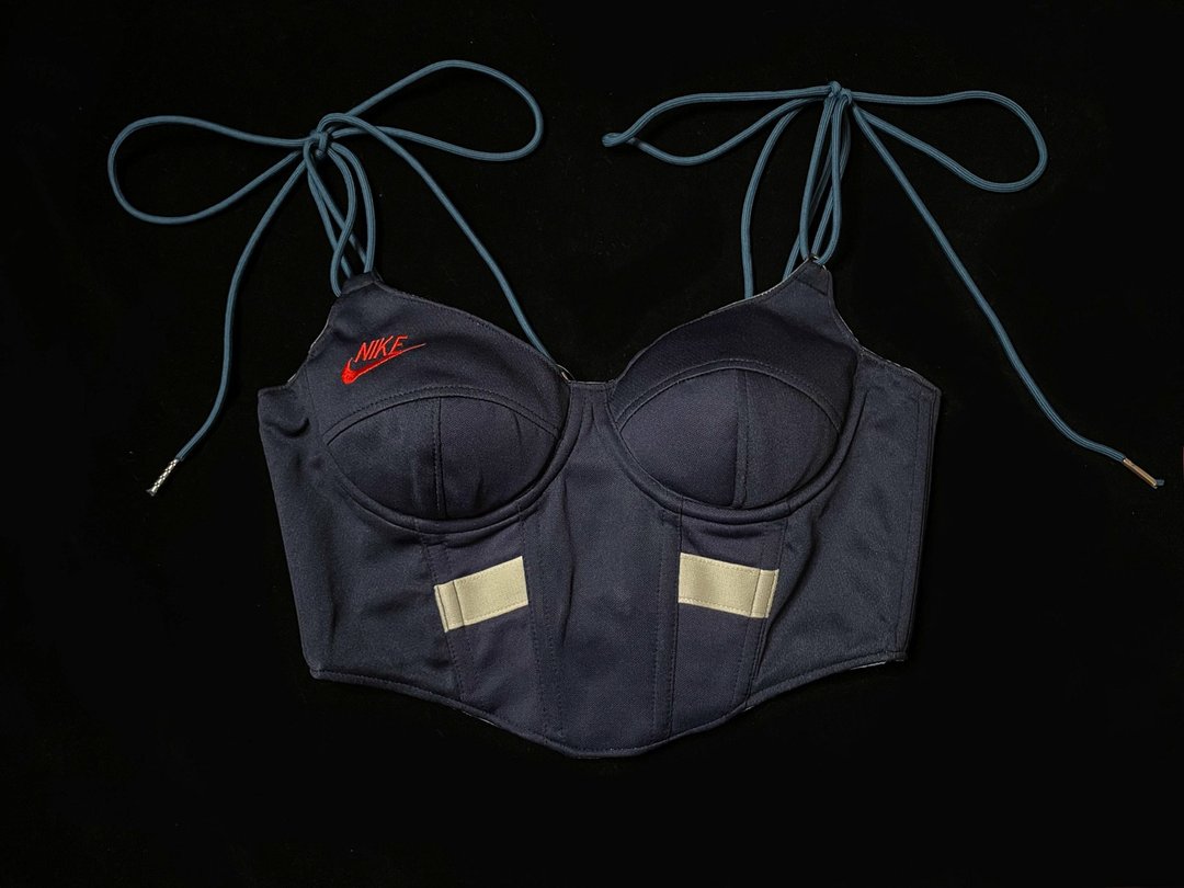 REGETHER 古着改制 NIKE sportswear 罩杯式绑带马甲-06 - 女装背心 - 棉 蓝色