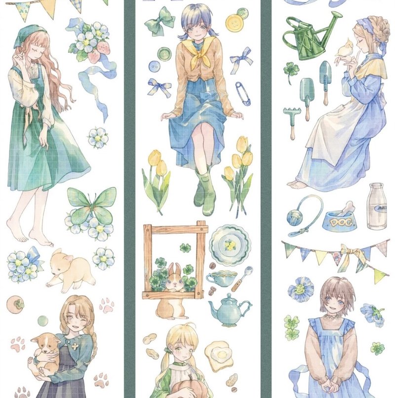 四月微风 牧場少女 PET 和紙膠帶 台灣製 10米卷 - 纸胶带 - 其他材质 多色