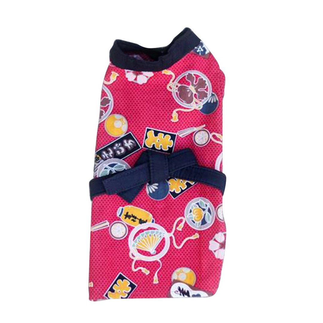 【AnnaNina】宠物和服  猫狗通用 浴衣 红网图腾 L/XL - 衣/帽 - 棉．麻 红色