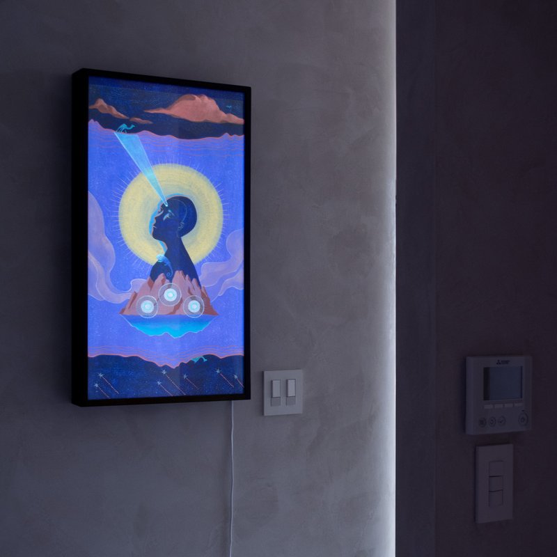 黑泉。发光的画。艺术灯箱 气氛灯 【定制尺寸* 请私讯】 - 灯具/灯饰 - 木头 多色