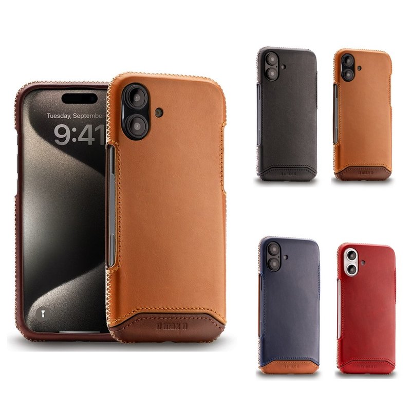 iPhone 16 Plus 经典系列-磁吸手机皮套-四色任选 - 手机壳/手机套 - 真皮 咖啡色