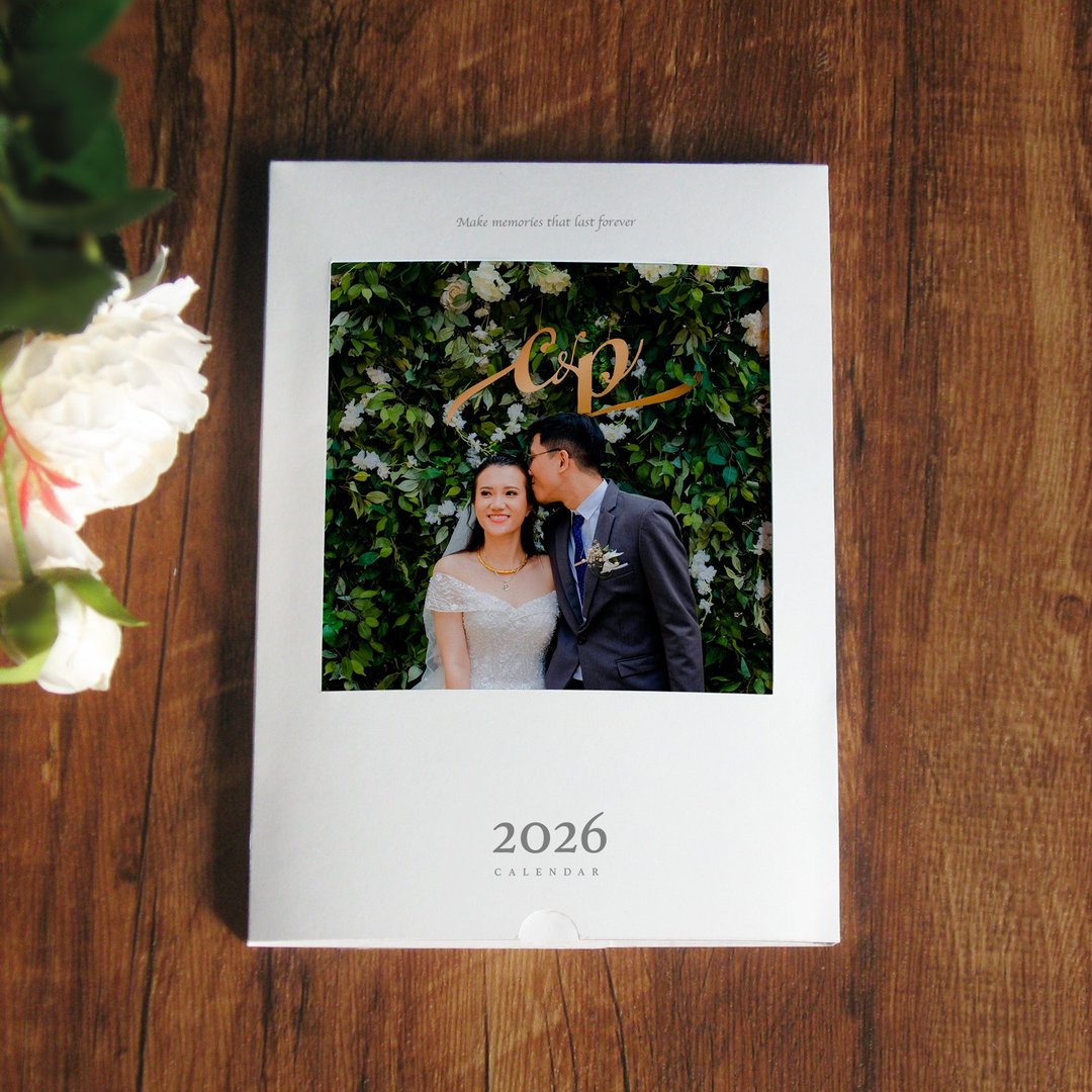 定制化礼物 相片桌历 2026年历 结婚照 周年纪念 送女友情侣相册 - 年历/台历 - 纸 