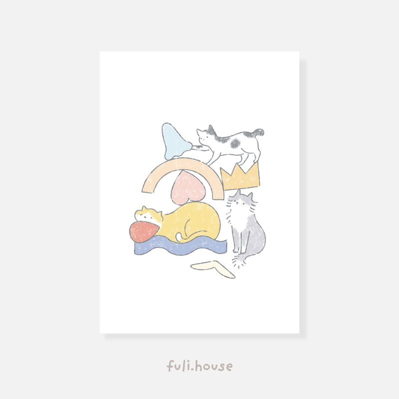 积木猫 海报 - 海报/装饰画/版画 - 纸 白色