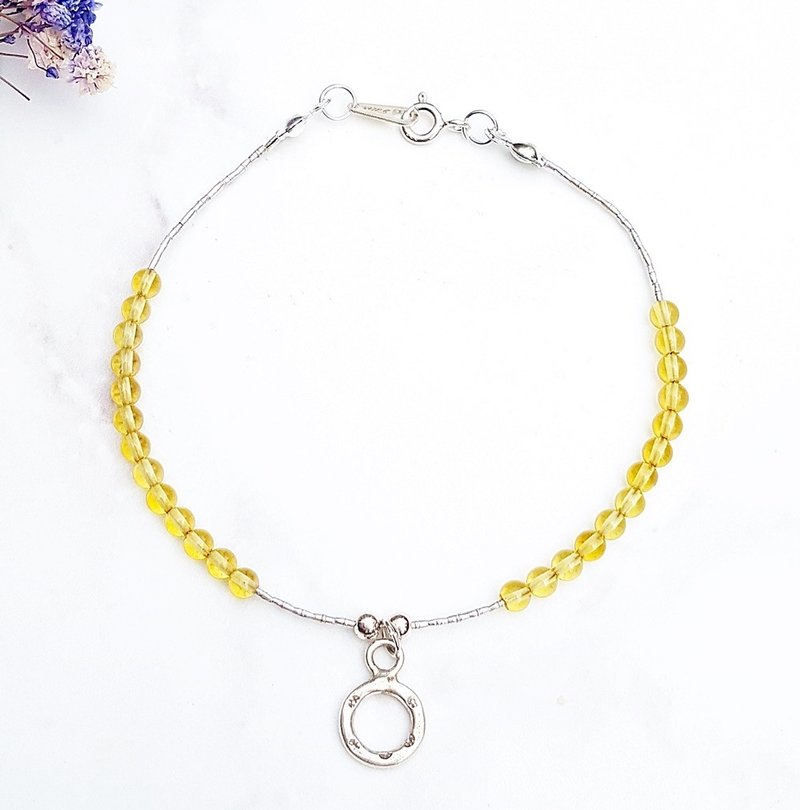 12星座守护石-处女座 Virgo 巴西黄水晶 925纯银手链   - 手链/手环 - 水晶 黄色