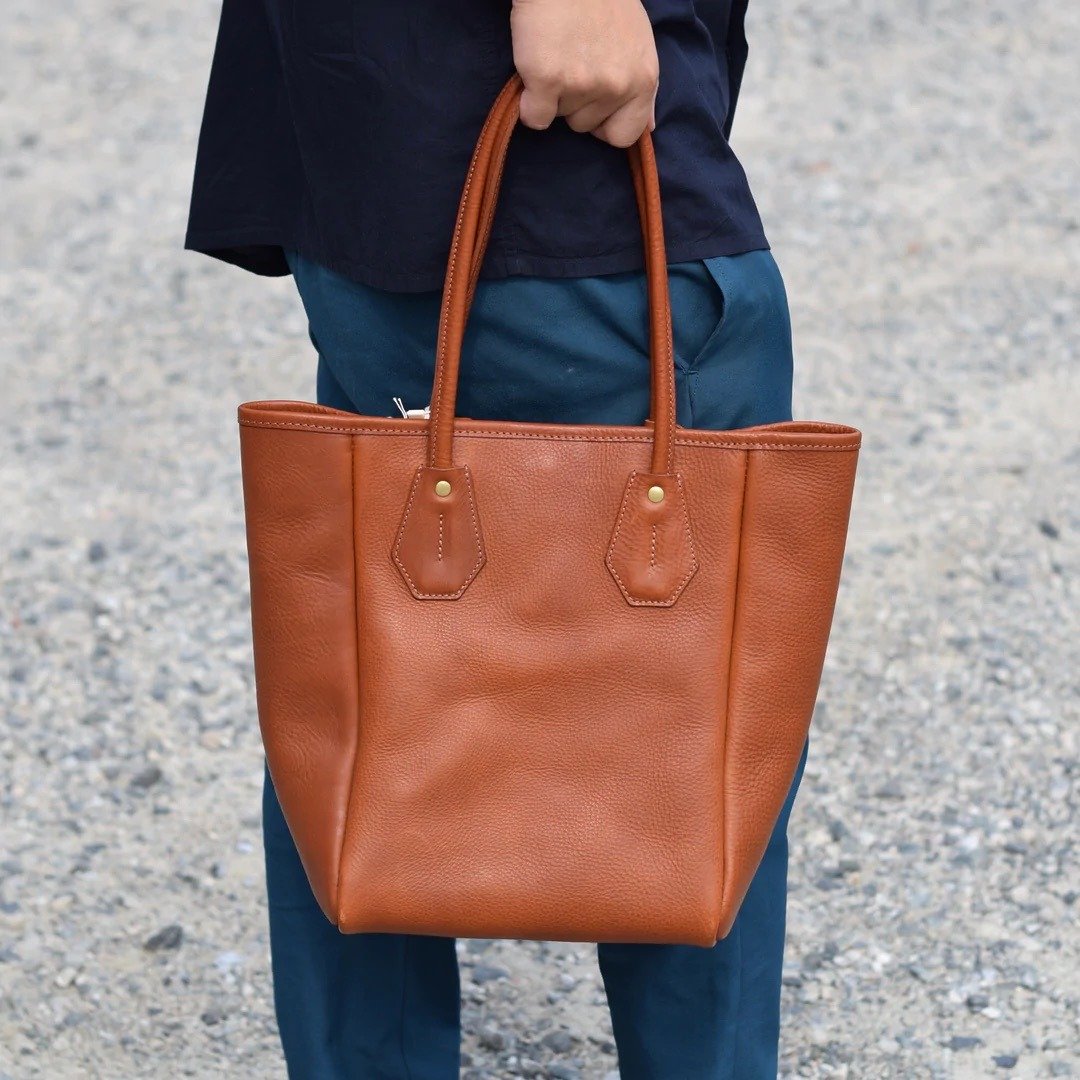 tote bag leather leather italian leather - 手提包/手提袋 - 真皮 橘色