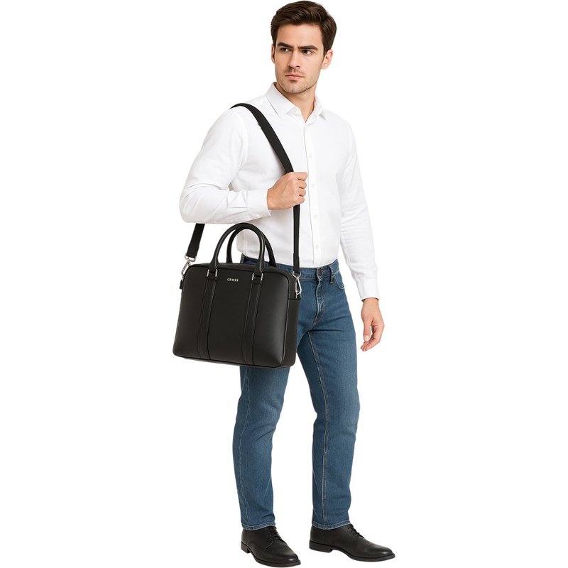 CROSS 限量1折 顶级小牛皮公文包 芬利系列 14寸 全新专柜展示品 - 手提包/手提袋 - 真皮 黑色