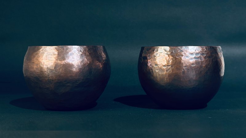 金酉器 红铜手作金属盆器 / 套盆 / 立体水盆 - 红铜蛋石系列 - 植栽/盆栽 - 铜/黄铜 