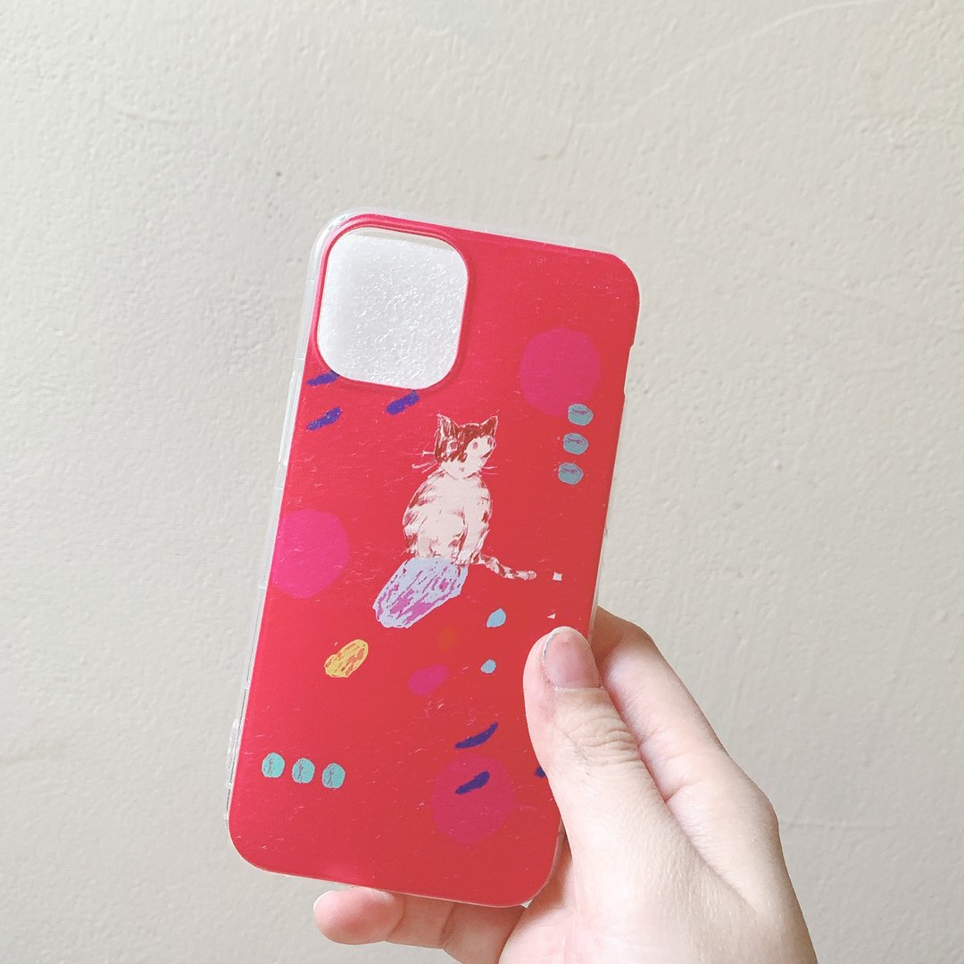 街猫日记 饼干虎斑小猫 红红质感印花手机软壳 iphone case - 手机壳/手机套 - 橡胶 红色