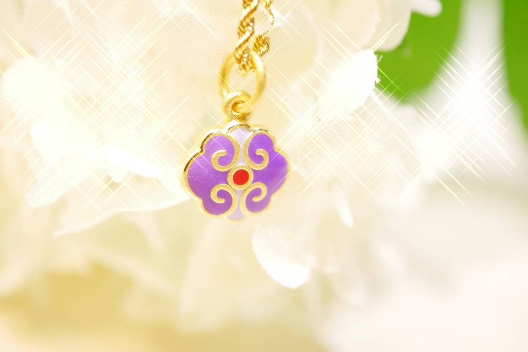 人生如意-硬金吊坠 - 项链 - 24k 金 金色