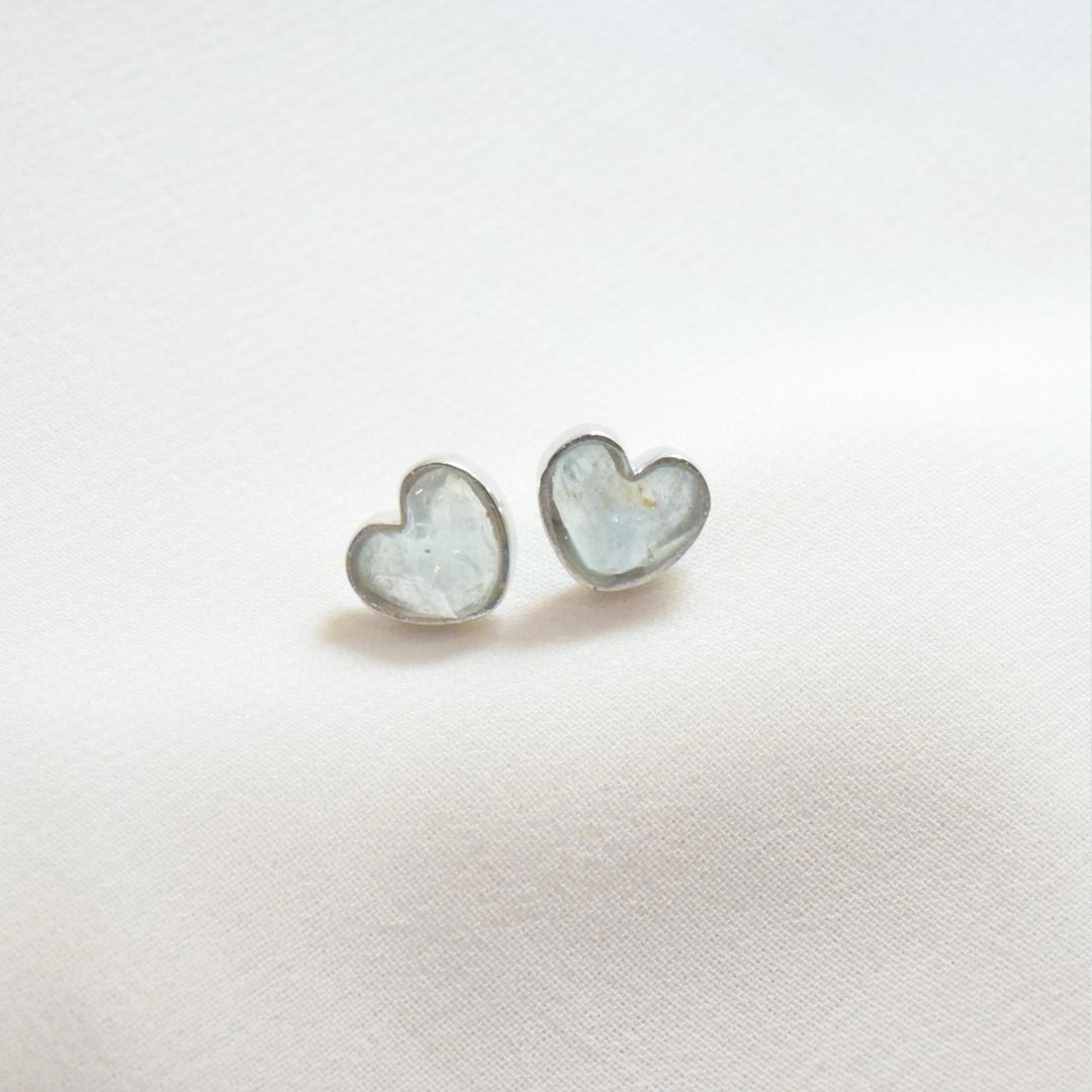 Heartbeat earring - 耳环/耳夹 - 其他材质 银色